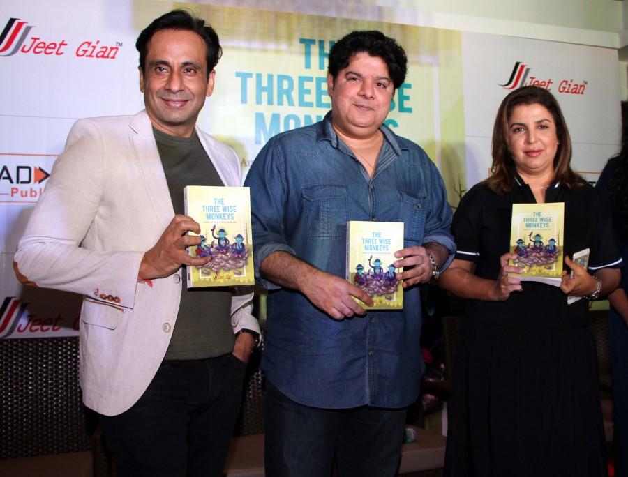 Q...Where you see Jeet Gian as an author vis-a- vis other fellow authors who is known for his humour? Farah... Most of the authors are writing romance or myth genre these days. Writing humour is very hard as it requires not only lot of practices and out of box thinking but also requires lots of sleep! I am kidding. Coming back to this book. I found humour is so original . Jeet is really a funny author. Farah Khan,The Three Wise Monkeys funny book,The Three Wise Monkeys,farah khan,jeet gian,sajid khan,The Three Wise Monkeys funny book pics,The Three Wise Monkeys funny book images,The Three Wise Monkeys funny book photos