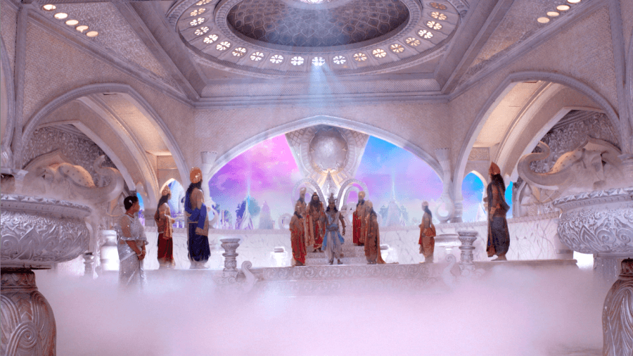 To highlight the opulence of the show, and to build authenticity around its on-screen projection, COLORS and Swastik Productions has designed extravagant and sprawling set spread across 65,000 square feet in Umbergaon near the Maharashtra-Gujarat border. Karmphal Data Shani,Karmphal Data Shani Costume,Karmphal Data Shani massive sets,Karmphal Data Shani sets,Karmphal Data Shani on the sets,Karmphal Data Shani serial