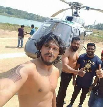 Two male actors were drowned in a lake near Bengaluru on Monday during the shooting of a Kannada movie while enacting a stunt scene by jumping from a helicopter, said police.