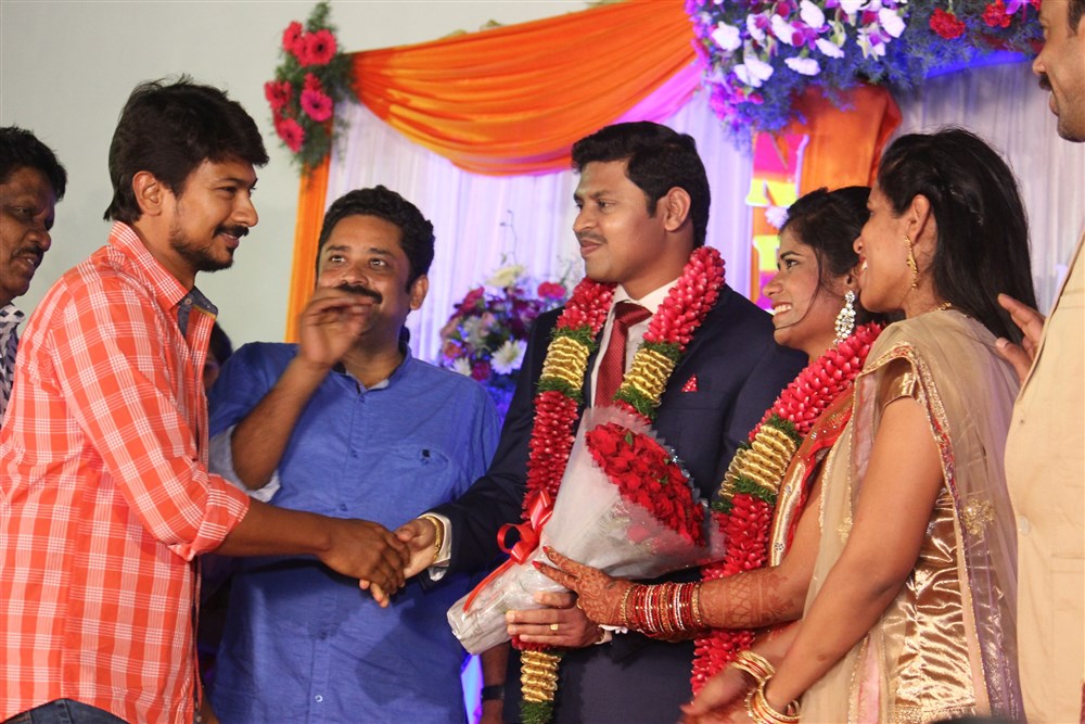 Actor Udhayanidhi Stalin at Seenu Ramasamy's Sister Wedding Reception. Seenu Ramasamy's Sister Wedding Reception,Vijay Sethupathi,MK Stalin,Kanimozhi,Udhayanidhi Stalin,Vairamuthu,Bala,Senthil,Manobala,Kalaipuli S Thanu