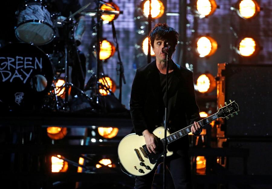 Rock band Green Day performs on stage at the 2016 MTV Europe Music Awards at the Ahoy Arena in Rotterdam, Netherlands, November 6, 2016. MTV Europe awards,MTV Europe awards 2016,MTV Europe awards pics,MTV Europe awards images,MTV Europe awards photos,MTV Europe awards stills,MTV Europe awards pictures
