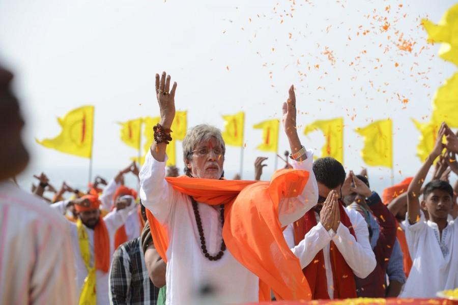Megastar Amitabh Bachchan has sung a Ganesh aarti song for the upcoming film "Sarkar 3", helmed by filmmaker Ram Gopal Varma. The 74-year-old thespian on Tuesday night shared two photographs of himself performing an aarti on a beach for a scene in the film. "In prayer for Sarkar 3' and the aarti for Ganesh, which I have sung," Amitabh tweeted. The scene was shot at the Juhu beach here, and Big B said the serious look for the scene -- as seen in the photographs -- is deliberate. Amitabh Bachchan,Amitabh Bachchan sings Ganesh Aarti,Sarkar 3,Ganesh Aarti in Sarkar 3,Megastar Amitabh Bachchan,Ram Gopal Varma