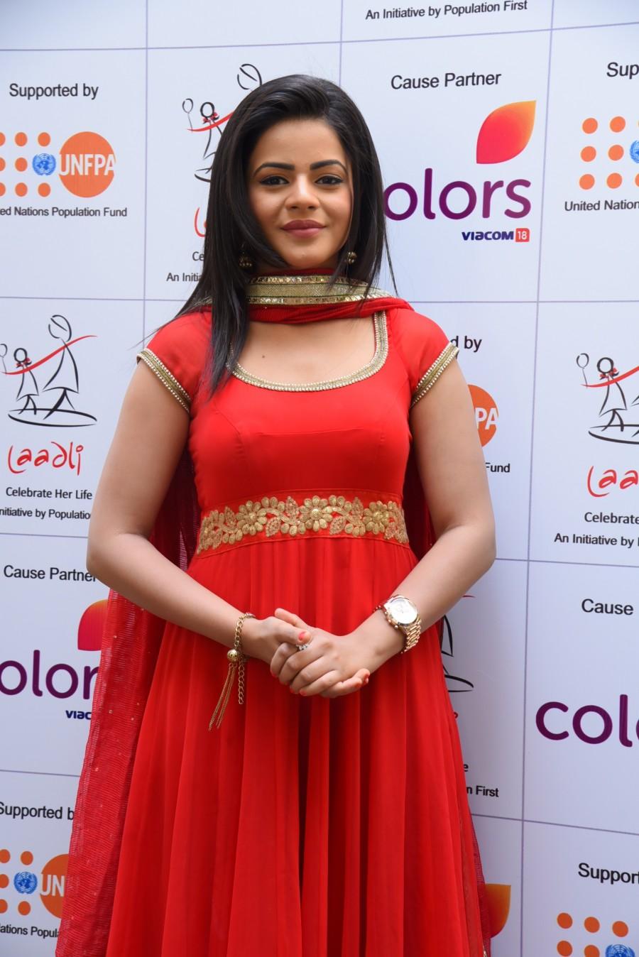 Jigyasa Singh aka Thapki at a press meet as COLORS joins hands with Laadli. Laadli,Laadli Media,Gender Sensitivity,COLORS,Advertising Awards,Jigyasa Singh,Meera Deosthale