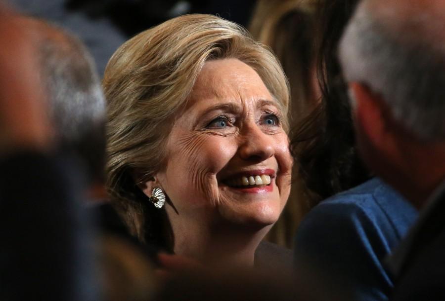 Hillary Clinton greets members of her staff and supporters after speaking about the results of the U.S. election at a hotel in the Manhattan borough of New York, U.S. Hillary Clinton,Hillary Clinton addresses supporters,Donald Trump,president-elect,president election,White House,US election