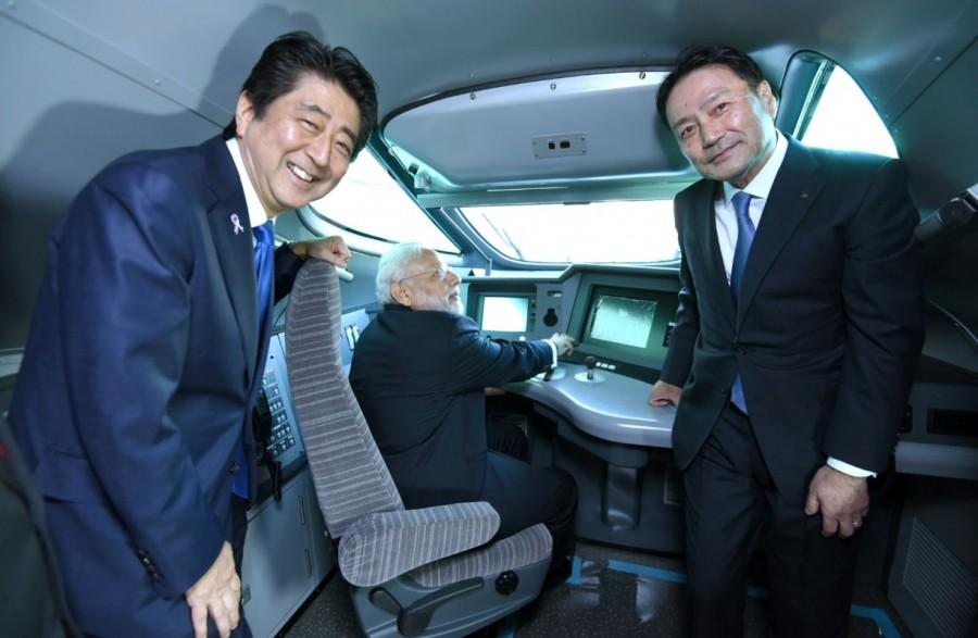 Photos of Prime Minister Narendra Modi with the Prime Minister of Japan Shinzo Abe at the Kawasaki Heavy Industries (KHI) Hyogo Plant, in Kobe, Japan on Nov 12, 2016. PM Narendra Modi,Narendra Modi,Modi visits Kawasaki,Modi visits Kawasaki Heavy Industries Plant,Kawasaki Heavy Industries Plant,Shinzo Abe,Prime Minister of Japan Shinzo Abe