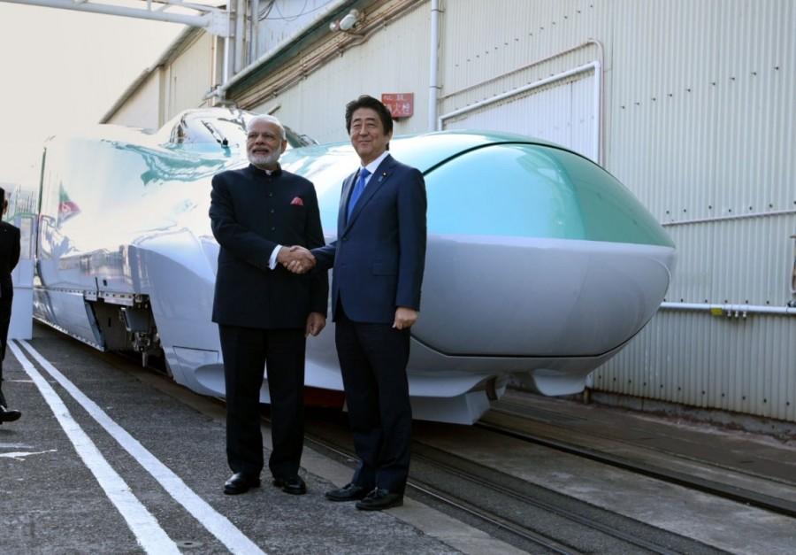 Photos of Prime Minister Narendra Modi with the Prime Minister of Japan Shinzo Abe at the Kawasaki Heavy Industries (KHI) Hyogo Plant, in Kobe, Japan on Nov 12, 2016. PM Narendra Modi,Narendra Modi,Modi visits Kawasaki,Modi visits Kawasaki Heavy Industries Plant,Kawasaki Heavy Industries Plant,Shinzo Abe,Prime Minister of Japan Shinzo Abe