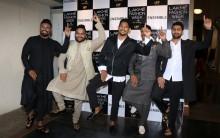(L to R) Kabaddi players Shabeer Bapu Sharfudheen, Vishal P Mane, Rishank Devadiga, Surender Nada and Mohit Chhillar during the Fashion Meets Sports event in Mumbai, on Nov 10, 2016. In celebration of the Kabaddi World Cup win by the Indian Kabaddi team, Lakme Fashion Week hosted the event showcased by select menswear designers, at the multi-designer Ensemble retail store.