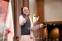 Photos of Prime Minister Narendra Modi addresses the members of the Indian Community in Japan, at Kobe on Nov 12, 2016.