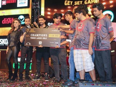 Photos of Bollywood actress Sana Khan at Grand Finale of Indian Esports Championship.