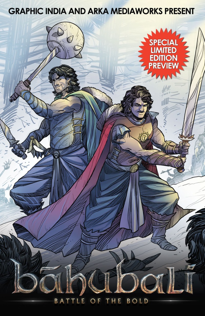 The much awaited Baahubali franchise is leaving no stone unturned in delivering the audience with treats prior to the release of the highly anticipated Baahubali - The Conclusion. After releasing a virtual reality tour of the sets, the Baahubali team have now come up with a Graphic Novel. Baahubali - Battle of the Bold,Baahubali,Baahubali 2,Baahubali Comic Book Cover,Baahubali Comic Book pics,Baahubali Comic Book images,Baahubali Comic Book photos,Baahubali Comic Book stills,Baahubali Comic Book pictures