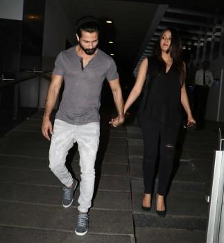 Photos of Bollywood actor Shahid Kapoor and with his wife Mira Rajput spotted at Hakkasan Bandra in Mumbai.