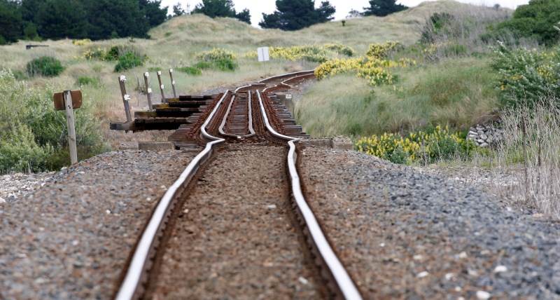 A railway line is damaged by an earthquake, near Tirohanga stream south of Blenheim on the South Island of New Zealand, November 14, 2016. New Zealand,New Zealand earthquake,New Zealand hit earthquake,New Zealand severe earthquake,New Zealand aftershocks