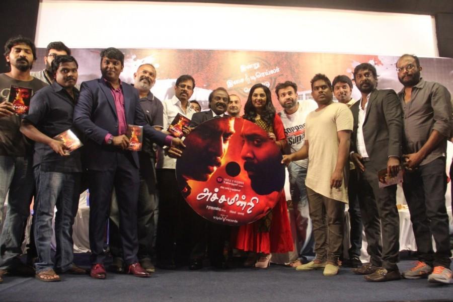 Tamil movie Achamindri audio launch event held at Chennai. Celebs like Vijay Vasanth, Premgi Amaren, Venkat Prabhu, Srushti Dange, Saranya Ponvannan, Vinoth Kumar, A. Venkatesh, Rajapandi, H. Vasanthakumar, Praveen KL, Yuvan Shankar Raja, Nithin Sathya, Aravind Akash, Kreshna, Yugabharathi, RK Selvamani and others graced the event. Achamindri Audio Launch,Achamindri Audio,Achamindri music Launch,Vijay Vasanth,Premgi Amaren,Venkat Prabhu,Srushti Dange,Saranya Ponvannan,Vinoth Kumar,A. Venkatesh,Rajapandi,H. Vasanthakumar,Achamindri Audio Launch pics,Achamindri Audio Launch images,Ach