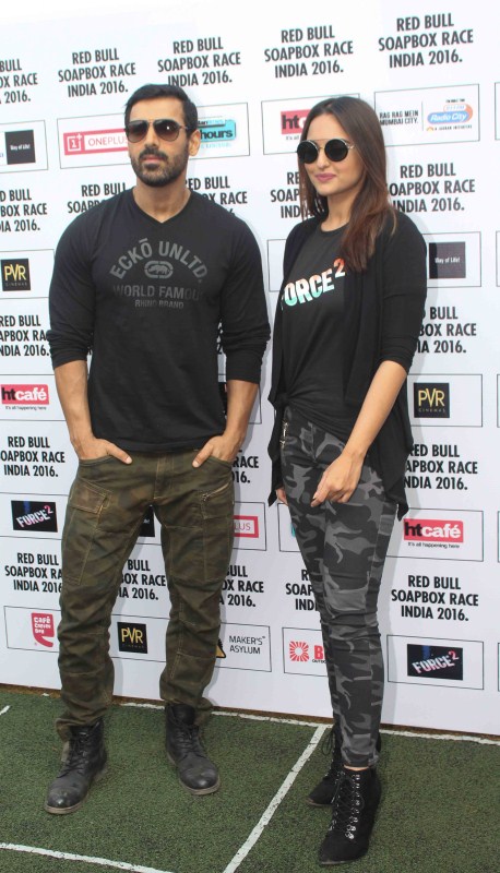 Photos of Bollywood actor John Abraham and Sonakshi Sinha at Red Bull Soapbox Race 2016. John Abraham and Sonakshi Sinha,John Abraham,Sonakshi Sinha,Red Bull Soapbox Race 2016,Red Bull Soapbox Race,Red Bull Soapbox Race pics,Red Bull Soapbox Race images,Red Bull Soapbox Race photos,Red Bull Soapbox Race stills,Red Bull Soapbox Race pictures