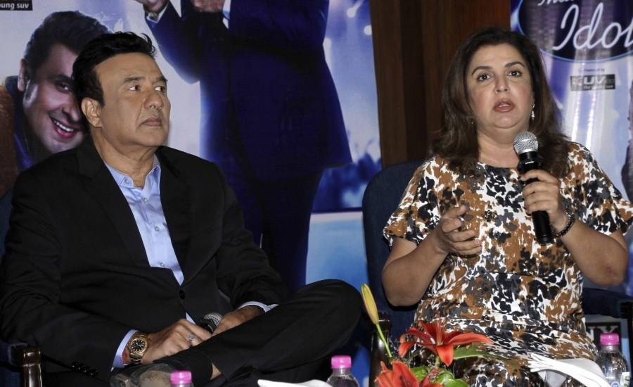 Music Director Anu Malik and Director and Choreographer Farah Khan during a press conference regarding Indian Idol Season 7 in Kolkata on Nov 14, 2016. Anu Malik,Farah Khan,Anu Malik and Farah Khan,Indian Idol Season 7 press conference,Indian Idol Season 7,Indian Idol Season 7 press conference pics,Indian Idol Season 7 press conference images,Indian Idol Season 7 press conference photos,Indian Idol Seaso