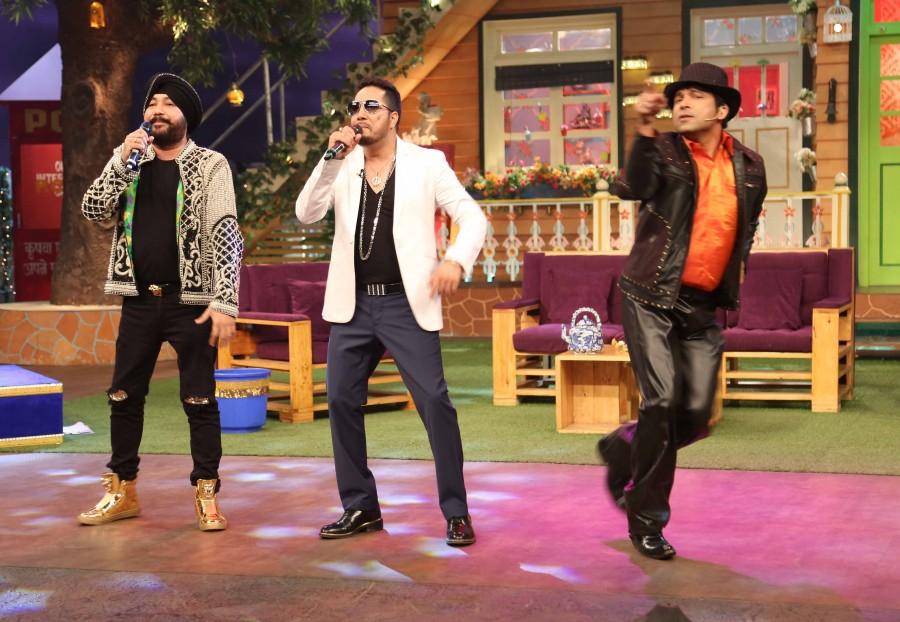 Daler Mehndi and Mika singh,Daler Mehndi,Mika singh,The Kapil Sharma Show,Daler Mehndi and on the sets of The Kapil Sharma Show,Mika singh on the sets of The Kapil Sharma Show