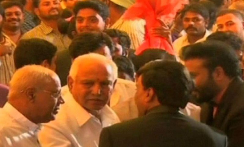 BS Yeddyurappa at Gali Janardhan Reddy's daughter Brahmani's wedding. Gali Janardhan Reddy,Gali Janardhan Reddy daughter Brahmani,Gali Janardhan Reddy daughter Brahmani wedding,Brahmani wedding,Brahmani wedding pictures,Brahmani wedding pics,Brahmani wedding photos,Brahmani wedding stills,Brahmani wedding picture