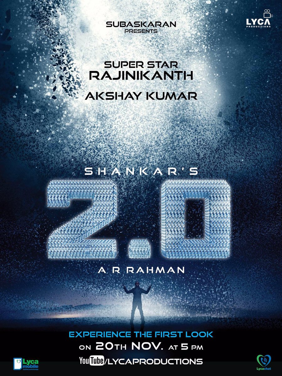 Rajinikanth, Akshay Kumar, Amy Jackson's 2.0 aka Enthiran 2 Title Logo is out. Rajinikanth,Akshay Kumar,Amy Jackson,Enthiran 2 first look poster,Enthiran 2 first look,Enthiran 2 poster,Enthiran 2,2.0,2.0 first look,2.0 first look poster,2.0 poster