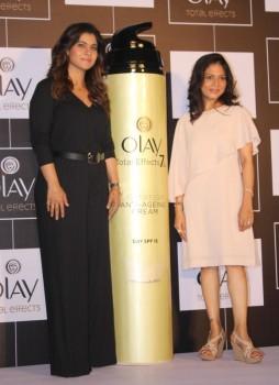 Photos of Bollywood actress Kajol launches Olay Total Effects Lightweight Moisturiser in Mumbai on November 16th 2016.