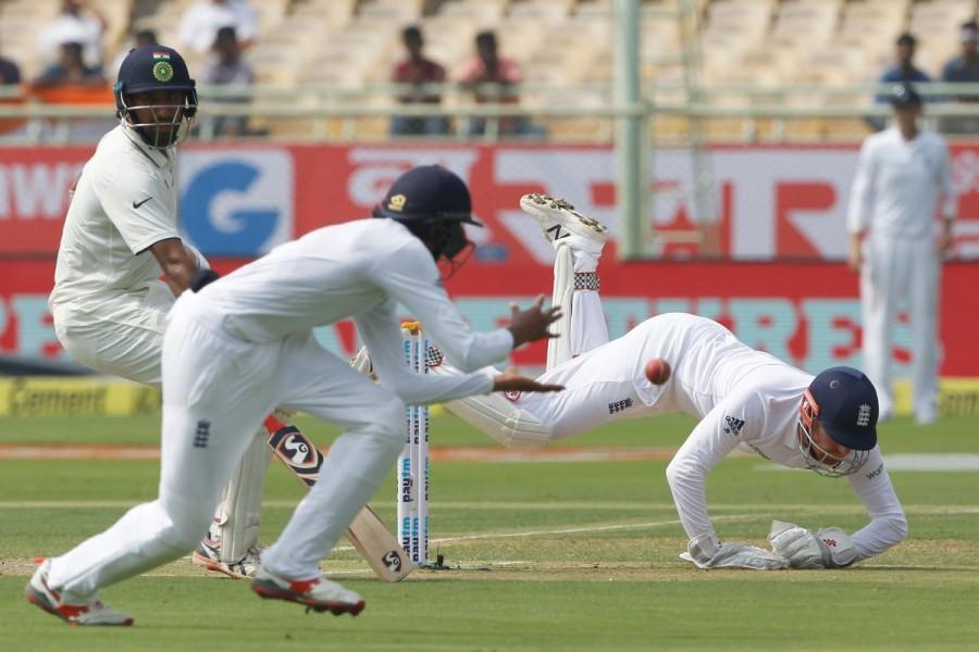 Brief Scores: India 210/2 (Cheteshwar Pujara 119 not out, Virat Kohli 122 not out, Stuart Broad 1/39, James Anderson 2/40) vs England. India vs England,Virat Kohli,Cheteshwar Pujara,Virat Kohli and Cheteshwar Pujara,India vs England Vizag Test,Ind vs Eng,India vs England test match,India vs England pics,India vs England images,India vs England photos,India vs England stills,India vs Engl
