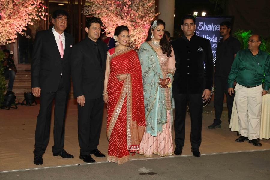 Celebs like Anil Kapoor, Rakesh Roshan, Alka Yagnik, Randhir Kapoor, Madhuri Dixit, Anupam Kher, Manoj Bajpai, Anu Malik, Jackie Shroff, Jhonny Lever, Subhash Ghai, Boney Kapoor, Rekha and others spotted at Wedding Reception of Stylist Shaina Nath. Wedding Reception of Stylist Shaina Nath,Shaina Nath Wedding Reception,Shaina Nath Wedding Reception pics,Anil Kapoor,Rakesh Roshan,Alka Yagnik,Randhir Kapoor,Madhuri Dixit,Anupam Kher,Manoj Bajpai,Anu Malik,Jackie Shroff,Jhonny Lever,Subhash Ghai,Boney K