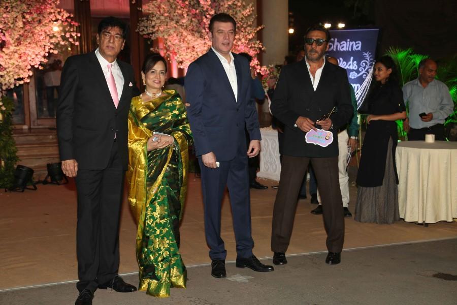 Jackie Shroff at Wedding Reception of Stylist Shaina Nath. Wedding Reception of Stylist Shaina Nath,Shaina Nath Wedding Reception,Shaina Nath Wedding Reception pics,Anil Kapoor,Rakesh Roshan,Alka Yagnik,Randhir Kapoor,Madhuri Dixit,Anupam Kher,Manoj Bajpai,Anu Malik,Jackie Shroff,Jhonny Lever,Subhash Ghai,Boney K