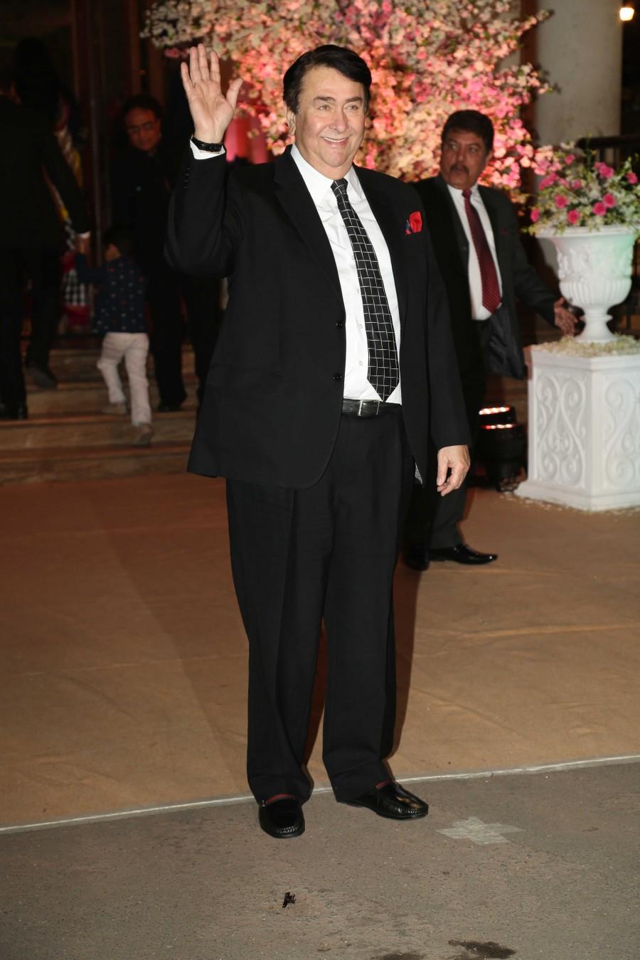 Randhir Kapoor at Wedding Reception of Stylist Shaina Nath. Wedding Reception of Stylist Shaina Nath,Shaina Nath Wedding Reception,Shaina Nath Wedding Reception pics,Anil Kapoor,Rakesh Roshan,Alka Yagnik,Randhir Kapoor,Madhuri Dixit,Anupam Kher,Manoj Bajpai,Anu Malik,Jackie Shroff,Jhonny Lever,Subhash Ghai,Boney K