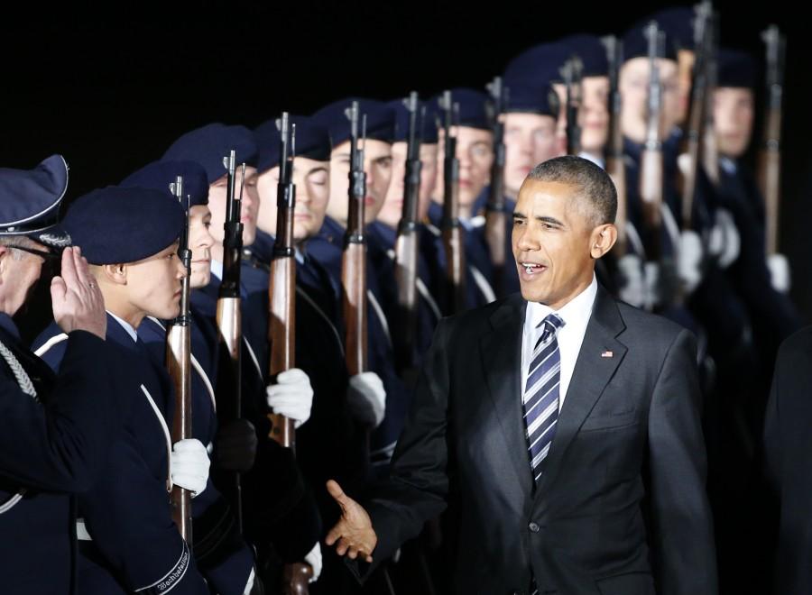 President Barack Obama arrives at the Tegel airport in Berlin, Germany. Barack Obama,President Barack Obama,Obama last tour of Europe,Obama in Europe,Donald Trump,Barack Obama's last tour of Europe