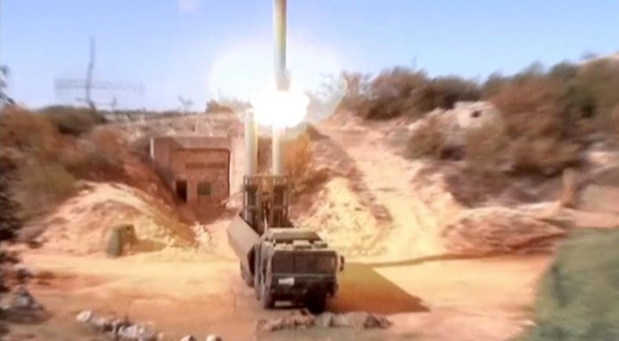 A still image taken from video footage and released by Russia's Defence Ministry shows Russian Bastion coastal missile launchers launching Oniks missiles at an unknown location in Syria. Russia,Russia resumes strikes against Syria,strikes against Syria,Syria,aircraft