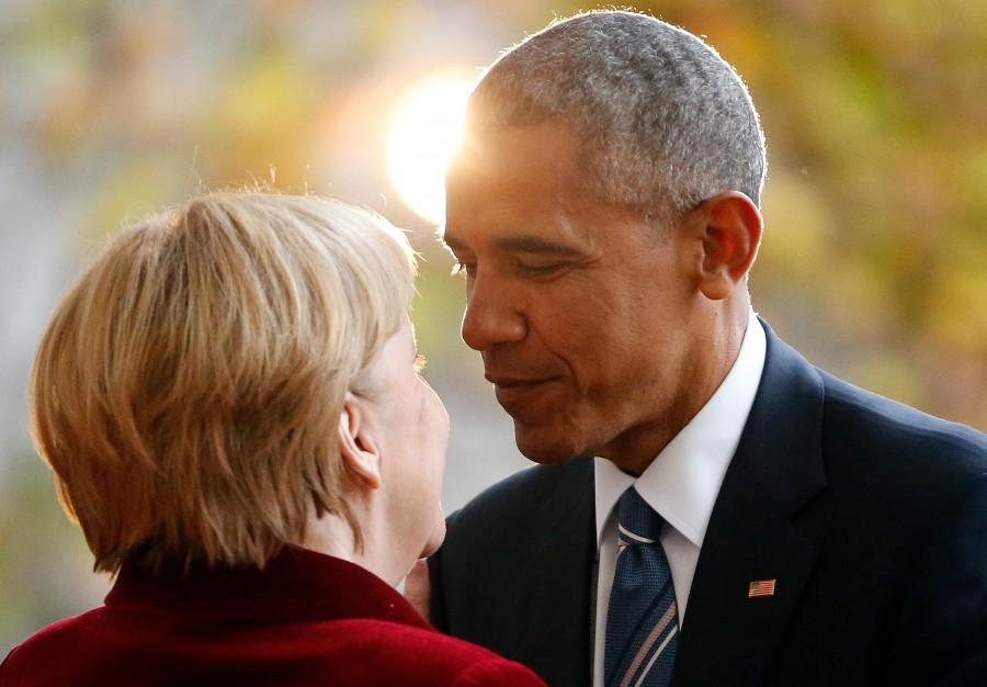 U.S. President Barack Obama is welcomed by German Chancellor Angela Merkel upon his arrival at the chancellery in Berlin, Germany. Barack Obama,President Barack Obama,Obama,German Chancellor Angela Merkel,Angela Merkel,Barack Obama and Angela Merkel,Obama and Angela Merkel