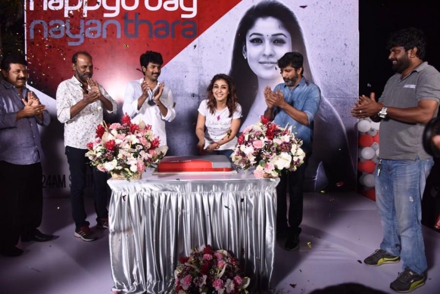 She cut the cake in the presence of the entire unit and kept posing for photographs with all the technicians of the film with tireless enthusiasm. Sivakarthikeyan,Mohan Raja,Sivakarthikeyan and Nayanthara,Nayanthara,Nayanthara Birthday,Nayanthara Birthday celebration,Nayanthara Birthday celebration pics,Nayanthara Birthday celebration images,Nayanthara Birthday celebration photos,Nayanthara Birthday