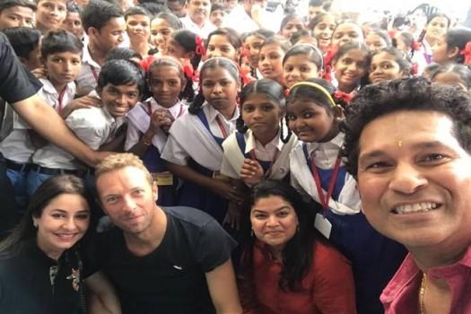 Global Citizen Festival India: Chris Martin, Sachin Tendulkar Meet School Students.