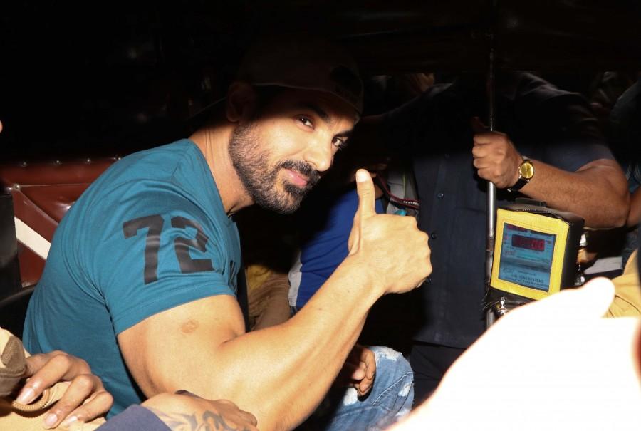 Photos of Bollywood actor John Abraham promotes Force 2 at Gaiety Galaxy theatre. John Abraham,John Abraham promotes Force 2,Force 2,Force 2 PRMOTION,Force 2 movie promotion,Gaiety Galaxy theatre,Gaiety Galaxy