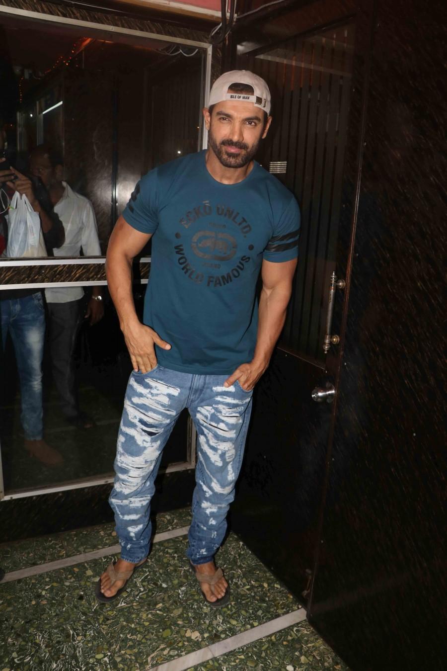 Photos of Bollywood actor John Abraham promotes Force 2 at Gaiety Galaxy theatre. John Abraham,John Abraham promotes Force 2,Force 2,Force 2 PRMOTION,Force 2 movie promotion,Gaiety Galaxy theatre,Gaiety Galaxy
