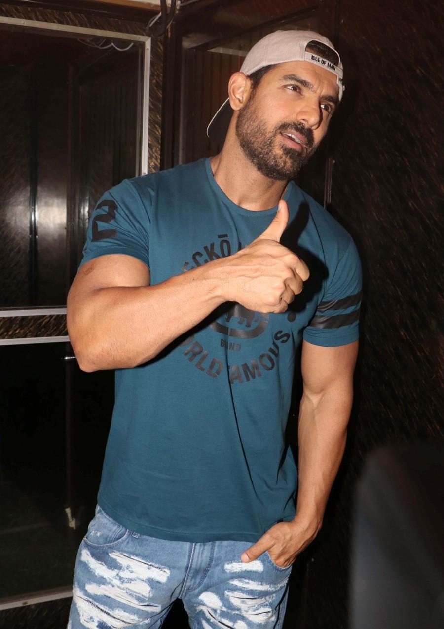 Photos of Bollywood actor John Abraham promotes Force 2 at Gaiety Galaxy theatre. John Abraham,John Abraham promotes Force 2,Force 2,Force 2 PRMOTION,Force 2 movie promotion,Gaiety Galaxy theatre,Gaiety Galaxy