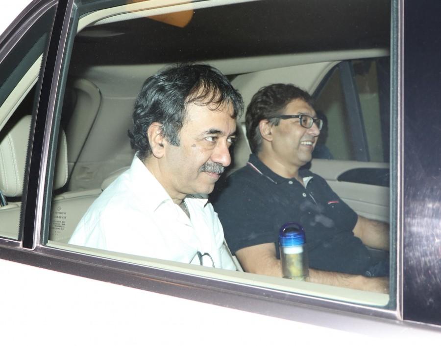 Photos of Bollywood actor Sanjay Dutt and Rajkumar Hirani spotted at Vidhu Vinod Chopra house. Sanjay Dutt,Rajkumar Hirani,Sanjay Dutt and Rajkumar Hirani,Vidhu Vinod Chopra,Vidhu Vinod Chopra house
