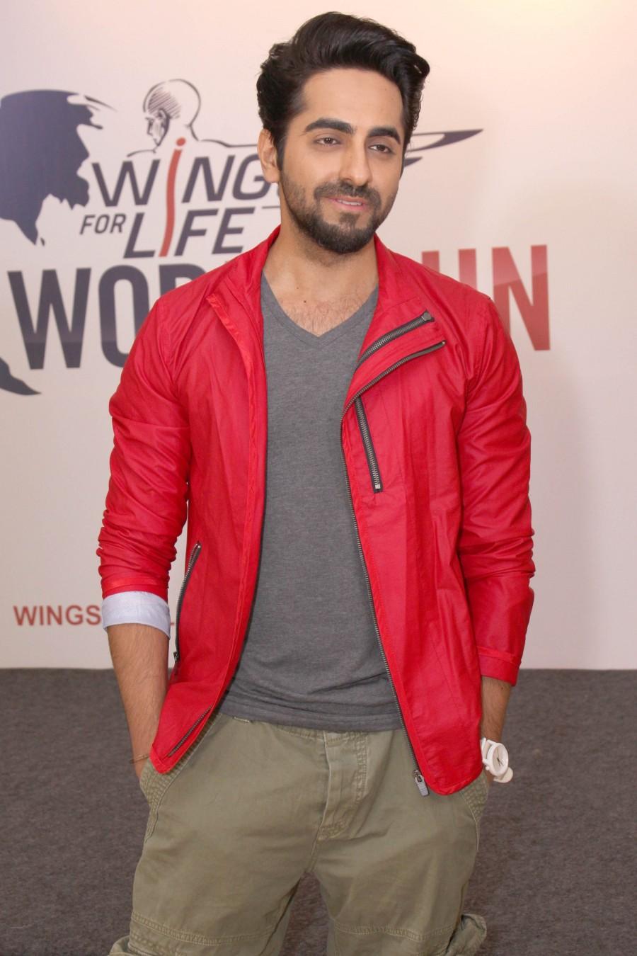 Actor Ayushmann Khurrana,Wings For Life World Run-2nd edition,Wings For Life World Run - press conference,Images of  Wings For Life World Run,Press meet photos of Wings For Life World Run,Actor Ayushmann Khurrana images,Actor Ayushmann Khurrana pics,Actor