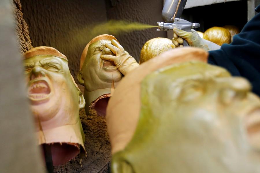 Rubber masks depicting U.S. President-elect Donald Trump are seen at the Ogawa Studios, a mask making company, in Saitama, Japan, November 21, 2016. Donald Trump,Donald Trump masks,Donald Trump masks in Japan,Ogawa Studios,mask making company,U.S. President-elect Donald Trump