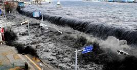 An earthquake with a preliminary magnitude of 7.4 struck northeastern Japan's Fukushima on Tuesday, a weather agency said, while tsunami waves were observed in the area and two persons were injured.