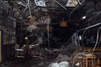 Photos of Fire fighters try to douse a fire that broke out at SSKM hospital in Kolkata on Nov 21, 2016.