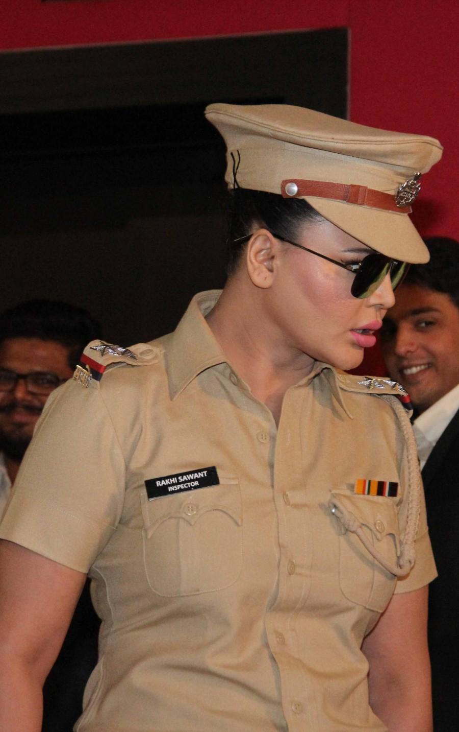 Actress Rakhi Sawant during the New Web Series Presenting Rakhi in Khaki in Mumbai on Nov. 22, 2016. Kranti Pratap Singh,Filmmaker of web series,Khaki,Niyati Shah,Rakhi Sawant,Ashok Wankhade,New Web Series,Rakhi in Khaki
