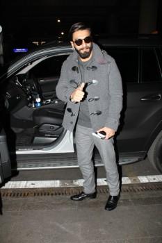 Photos of Bollywood actor Ranveer Singh snapped as he returns from London.