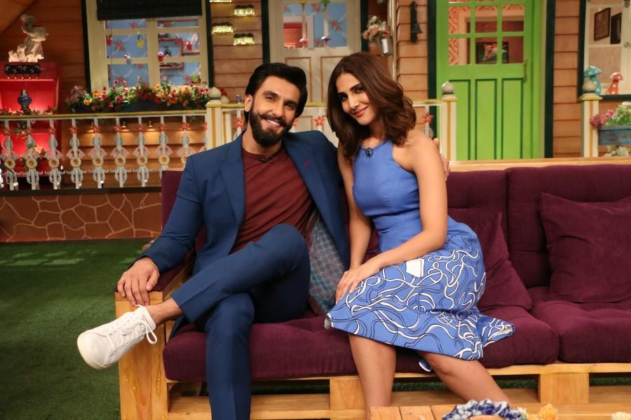 Photos of Ranveer Singh and Vaani Kapoor promote Befikre on the sets of The Kapil Sharma Show. Ranveer Singh and Vaani Kapoor,Ranveer Singh,Vaani Kapoor,Befikre,Befikre promotion,Befikre movie promotion,Befikre on the sets of The Kapil Sharma Show,The Kapil Sharma Show