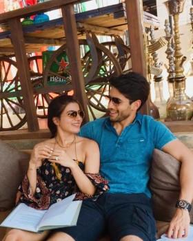 South Indian actress Samantha shows off her engagement ring on Naga Chaitanya's birthday.