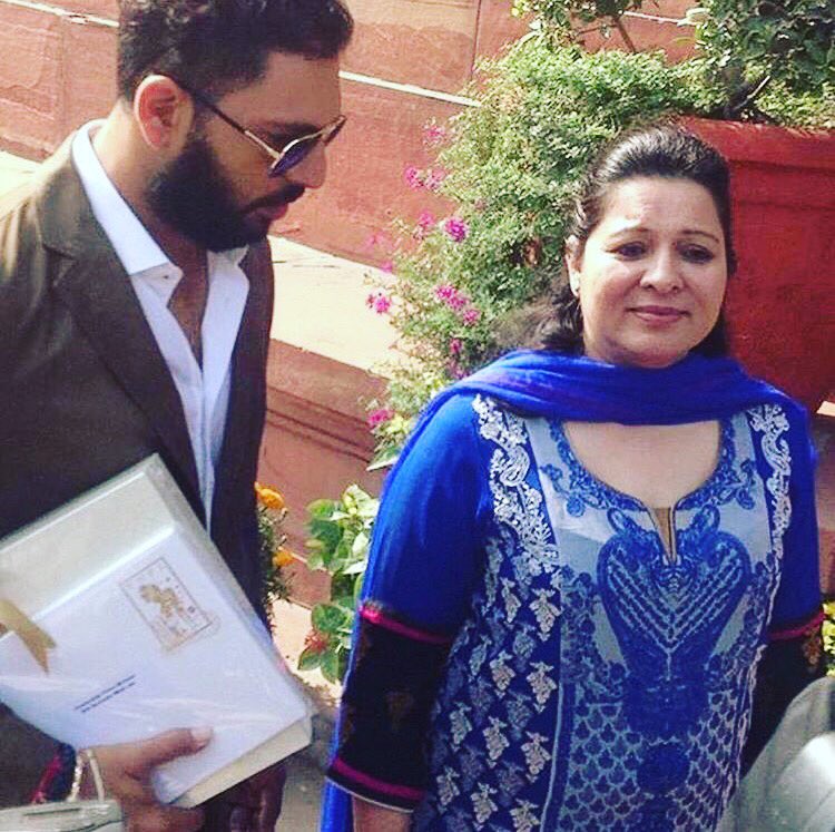 Photos of Indian Cricket player Yuvraj Singh arrives to parliament with his mother to invite PM Narendra Modi for his wedding. Yuvraj Singh,Yuvraj Singh wedding,Yuvraj Singh marriage,Yuvraj Singh hazel keech wedding,Yuvraj Singh and Hazel Keech,Yuvraj Singh and Hazel Keech wedding,Yuvraj Singh and Hazel Keech marriage,PM Narendra Modi,Narendra Modi