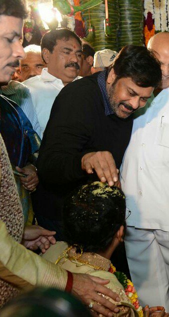 Megastar Chiranjeevi at Bandaru Dattatreya's daughter's wedding. Bandaru Dattatreya's daughter's wedding,Bandaru Dattatreya's daughter's,Bandaru Dattatreya's daughter's marriage,Chiranjeevi,megastar Chiranjeevi,Pawan Kalyan,powerstar Pawan Kalyan