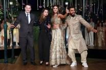 Photos of Actors Ranveer Singh and Vaani Kapoor during the cinema-inspired ethnic wear fashion brand "Divani" fashion show in New Delhi on Nov 23, 2016.
