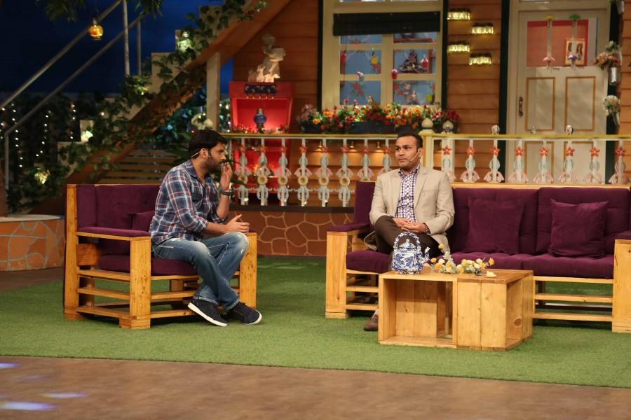 Photos of Virender Sehwag on the sets of The Kapil Sharma Show. Virender Sehwag,Virender Sehwag on the sets of The Kapil Sharma Show,Virender Sehwag on The Kapil Sharma Show,The Kapil Sharma Show,Kapil Sharma Show,Virender Sehwag pics,Virender Sehwag images,Virender Sehwag photos,Virender Sehwag stills,Virender Sehwag