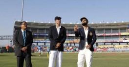 England won the toss and elected to bat in the third Test against India at the Punjab cricket Association I.S. Bindra Stadium on Saturday. For India, promising Karnataka batsman Karun Nair will make his Test debut replacing injured opener Lokesh Rahul while stumper Parthiv Patel has been included in place of injured Wriddhiman Saha.