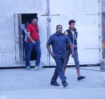 Photos of Bollywood actor Hrithik Roshan spotted at Mehboob Studio.